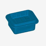 Blue STL mesh of a 3D scanned small object (door latch)