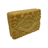 Photo of a custard cream biscuit with small detail (ridges) we 3D scanned to a colour mesh (OBJ)