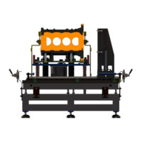 A 2D simplified drawing of an engine on a workshop bench.