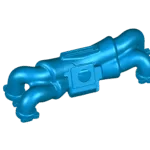 STL mesh model of the cast engine manifold