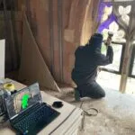 3D Scanning stonework above new window frame