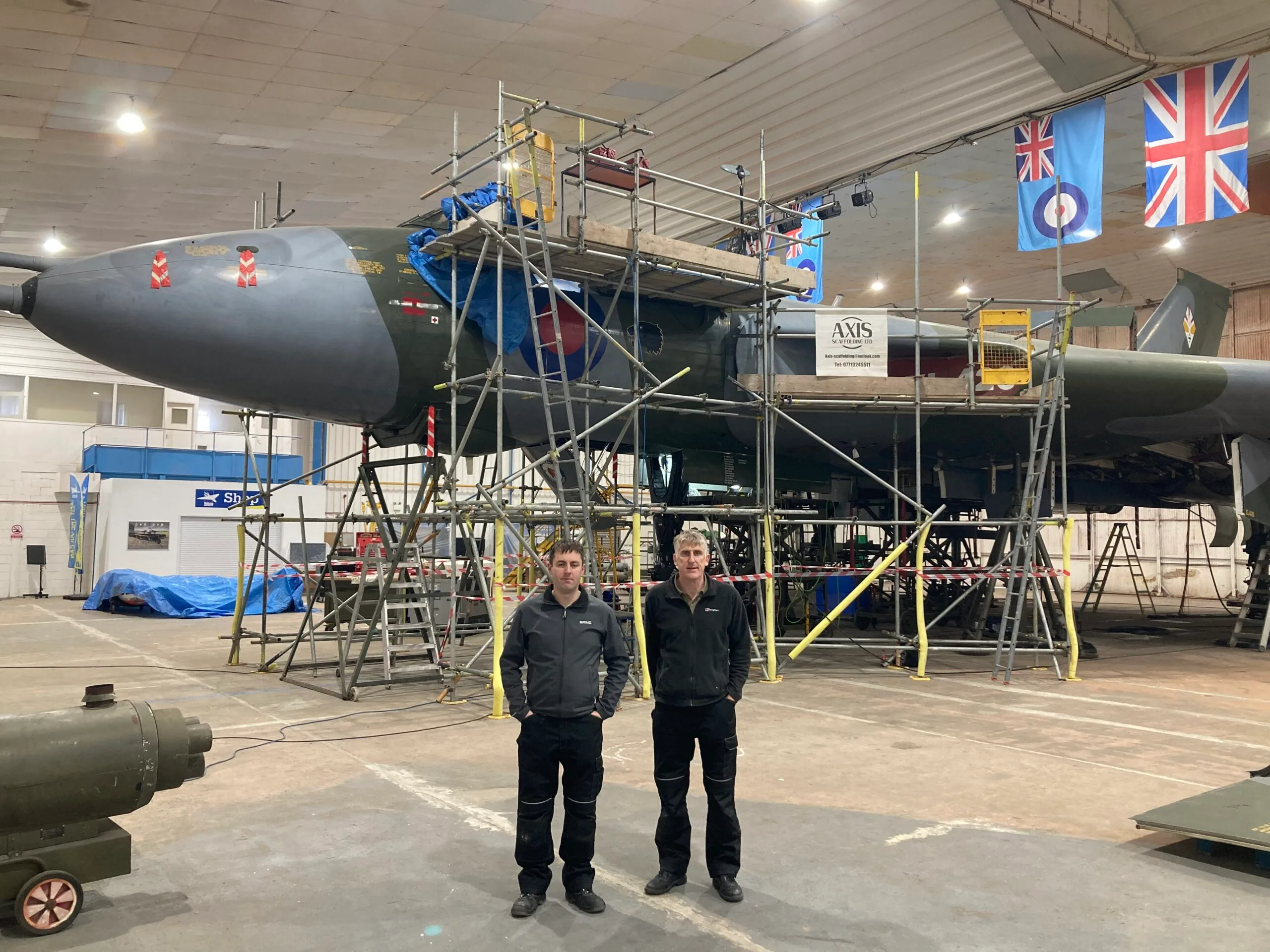 Standing in front of the Vulcan bomber after completing the 3D scanning