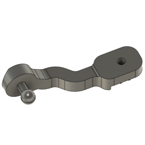 Grey CAD model of reverse engineered link arm