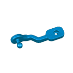Blue STL mesh of 3D scanned link arm on white background