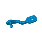 Blue STL mesh of 3D scanned link arm on white background