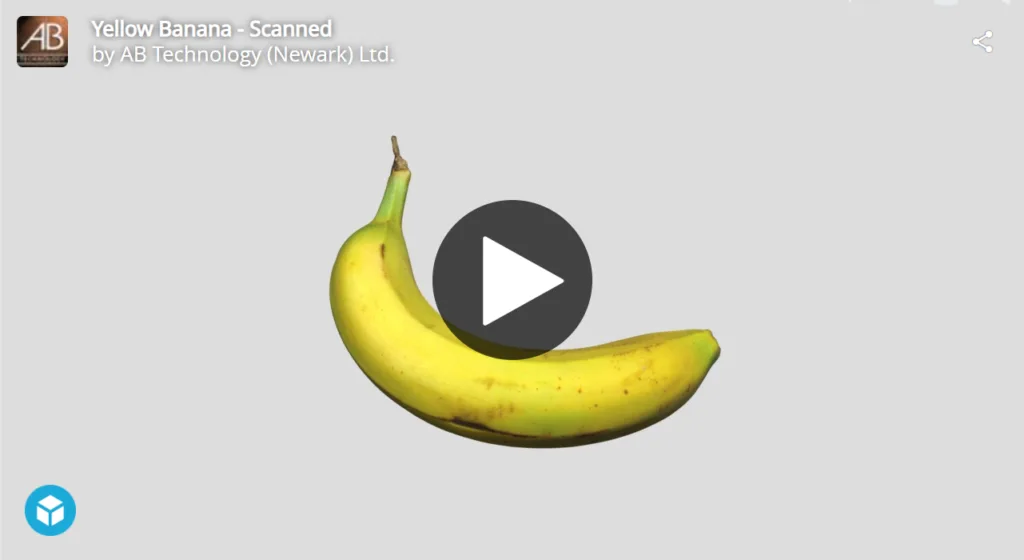 3D scan of a yellow banana